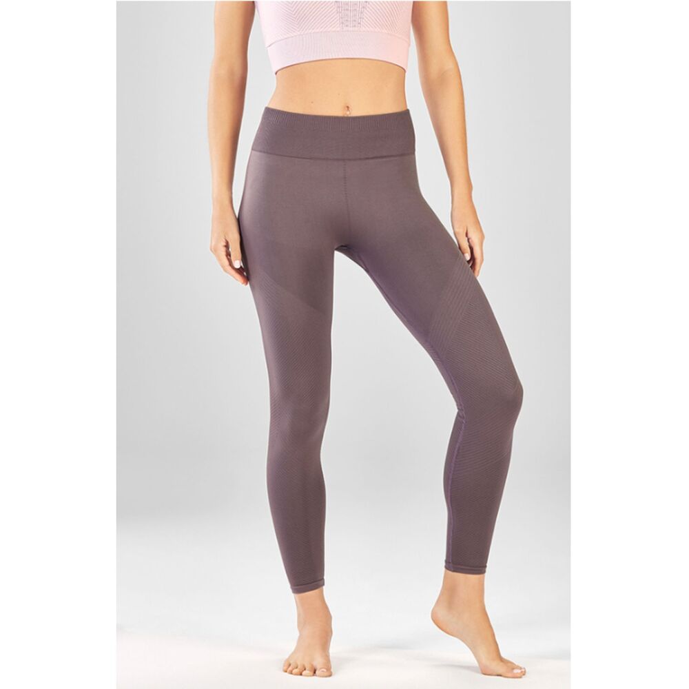 Fabletics Shadow Mid Rise Seamless Rib 7/8 Leggings Compression Sculpt Yoga Sz M